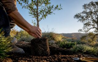 Planting a native tree in a Los Angeles garden
