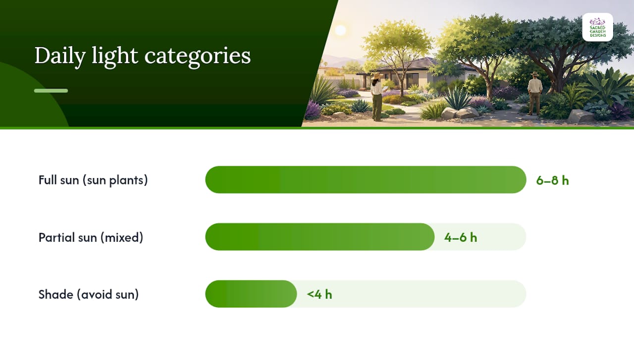 Sun exposure ranges for landscape plant selection