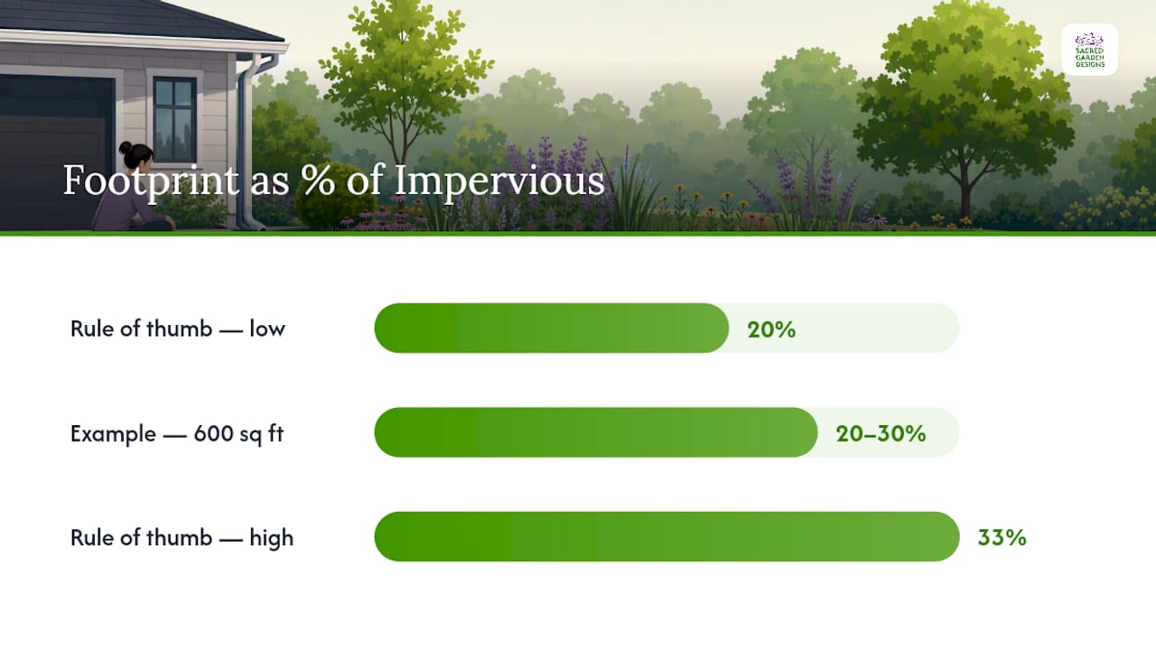 What Makes a Good Rain Garden Site (and How Big Should It Be)? — overview diagram