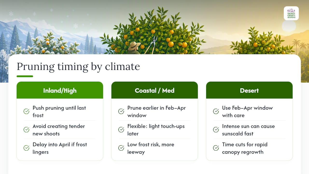 Citrus pruning timing by climate