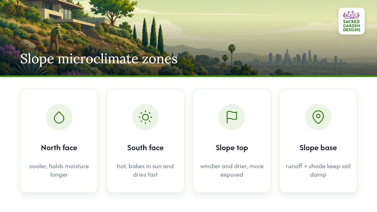 Hillside microclimate planting zones
