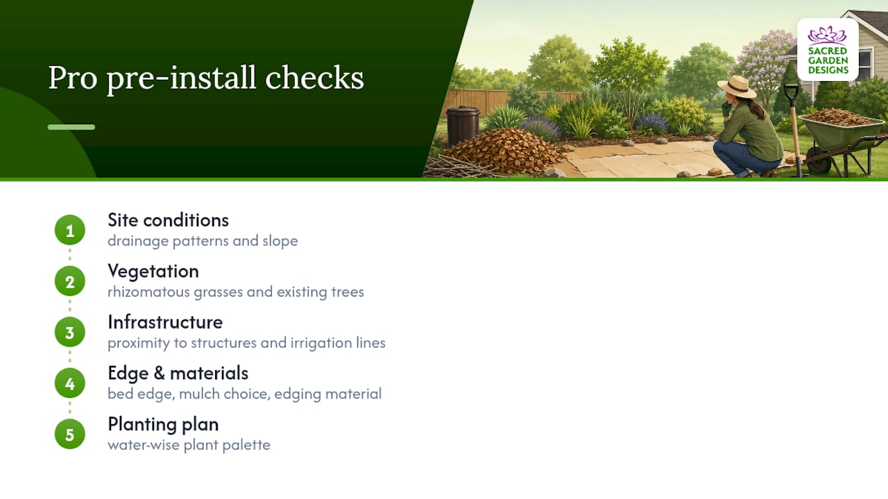 Professional sheet mulch site assessment checks