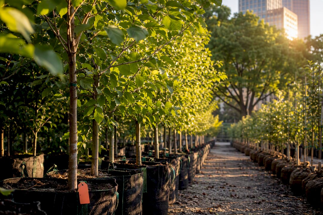 Climate-adapted trees destined for urban planting