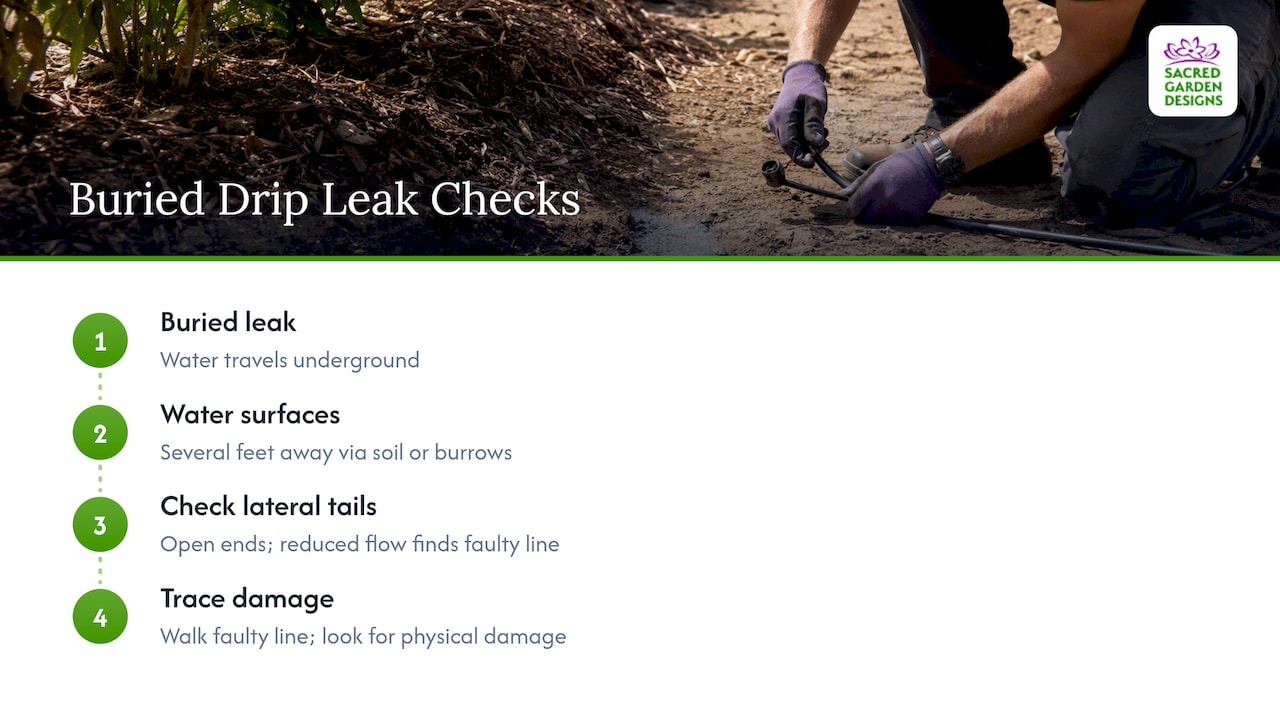 Steps to trace a buried drip line leak
