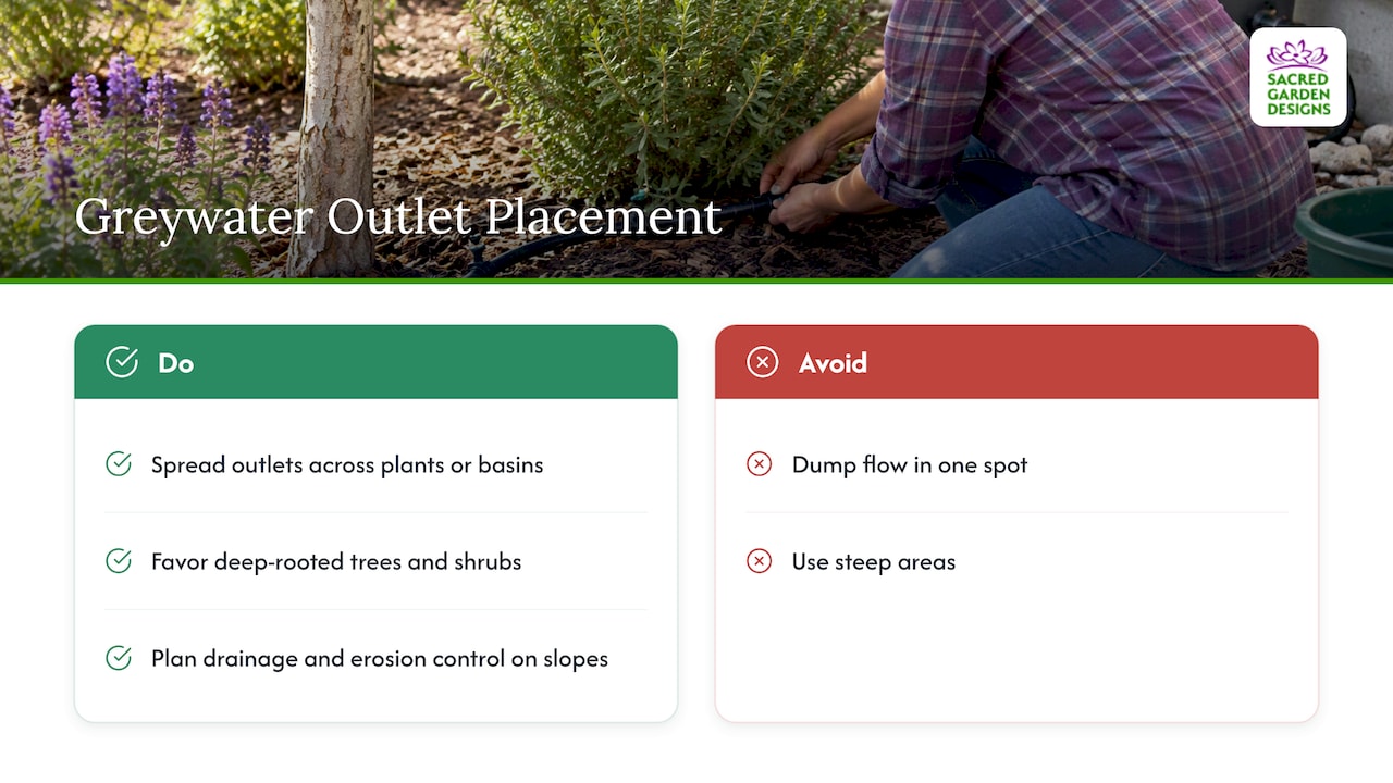 Greywater placement across plants and slope conditions