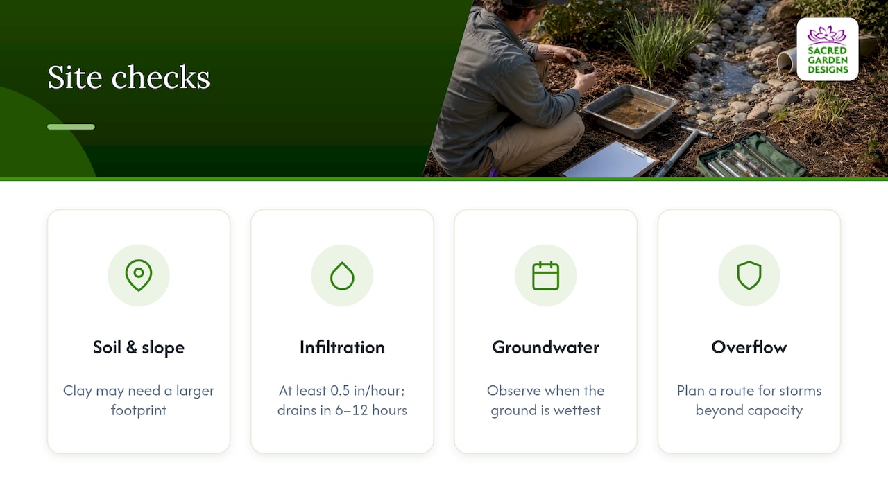 Four site checks for stormwater landscape design